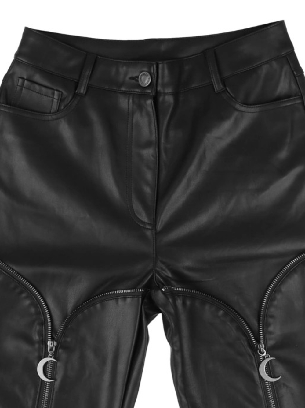 Black Gothic Faux Leather Skinny Pants - Picture 2 of 6